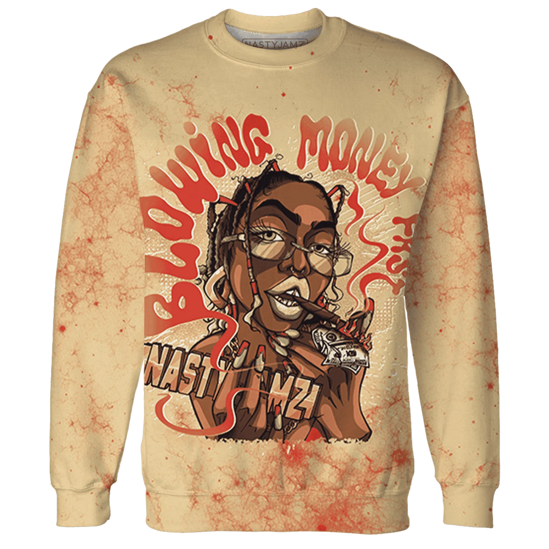 Dunk-Strawberry-Waffle-NastyJamz-Sweatshirt-Match-Blowing-Money-Fast-Girl-3D