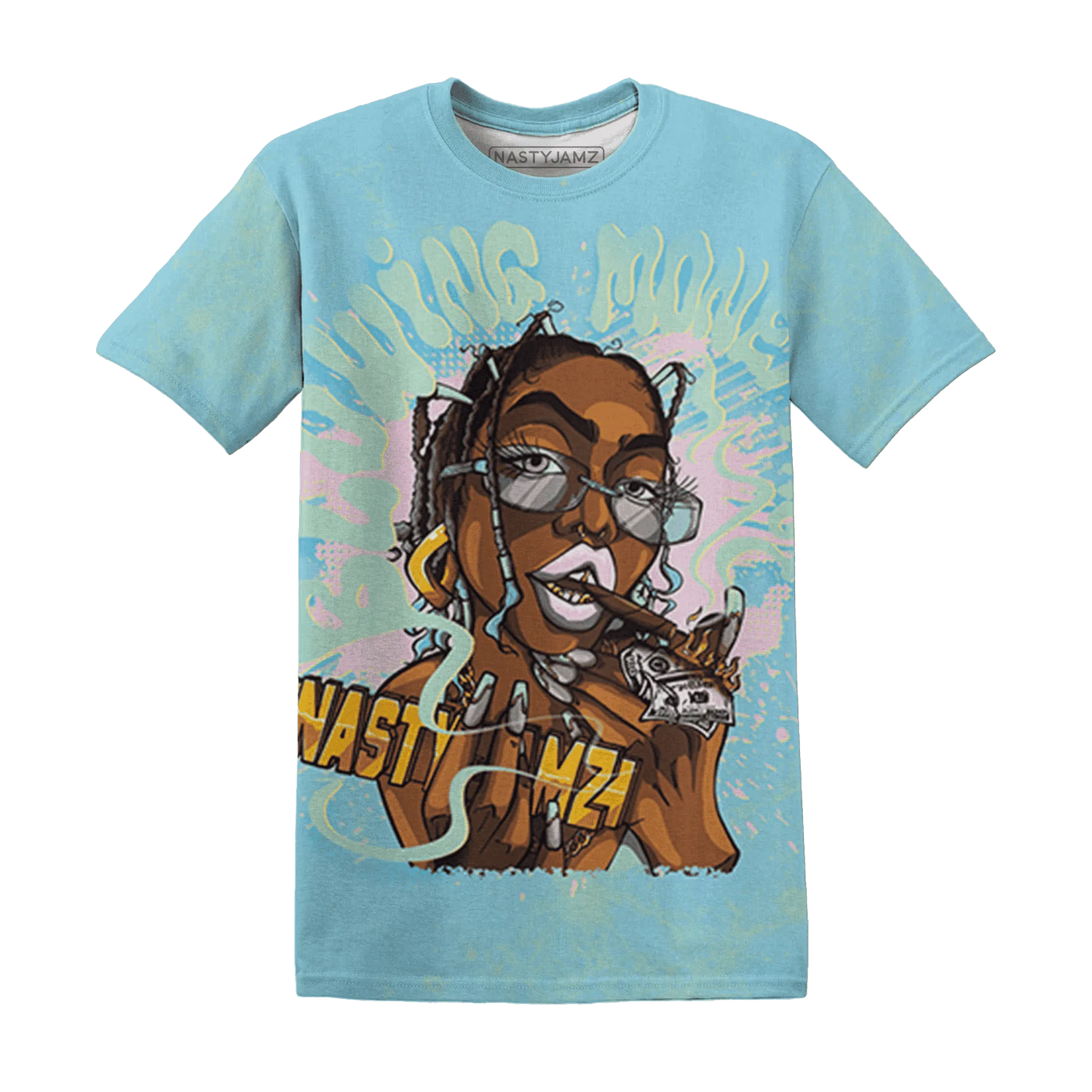 Dunk-Verdy-Visty-NastyJamz-T-Shirt-Match-Blowing-Money-Fast-Girl-3D
