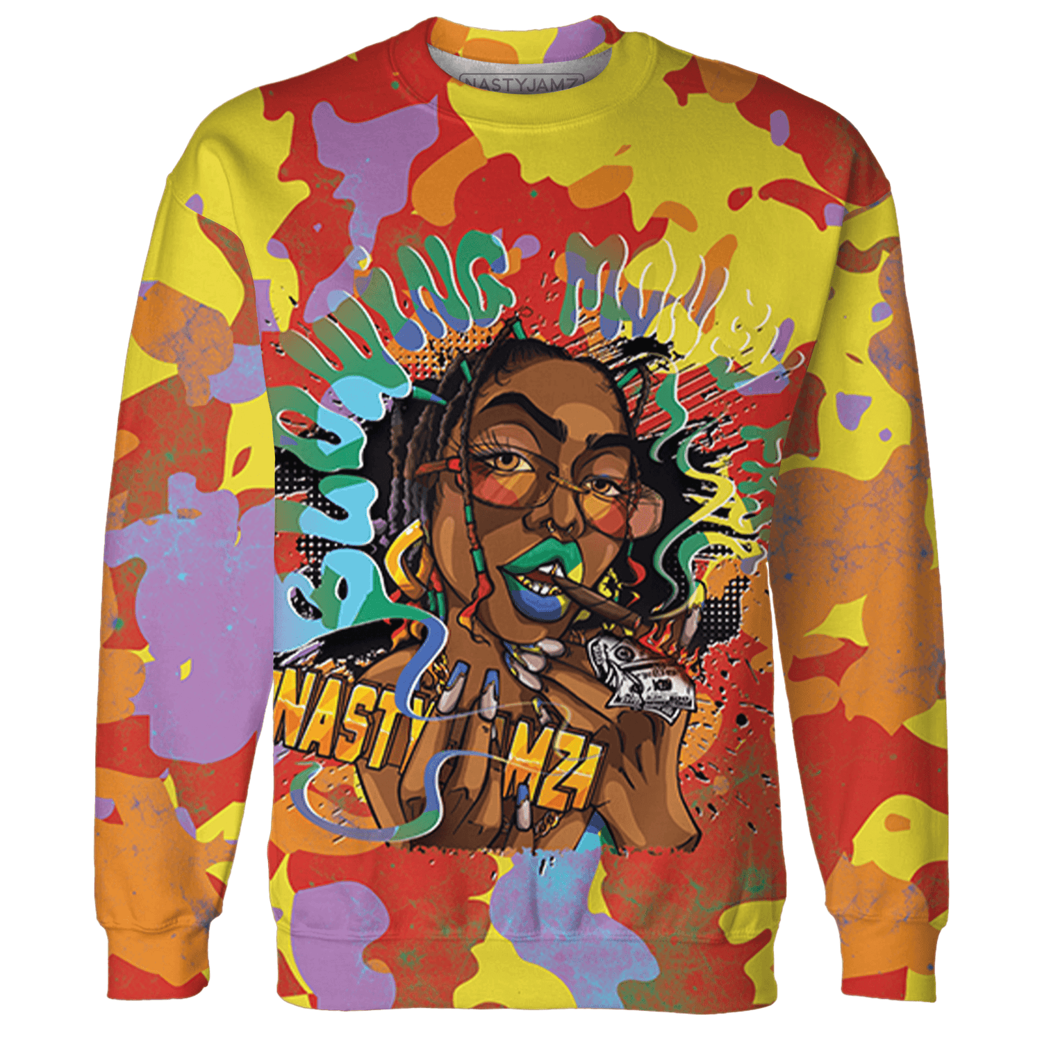 Mid GS Six Championships 1s Sweatshirt Match Blowing Money Fast Girl 3D All-Over Print - NastyJamz