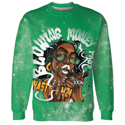 Lucky Green 5s Sweatshirt Match Blowing Money Fast Girl 3D All-Over Print - NastyJamz