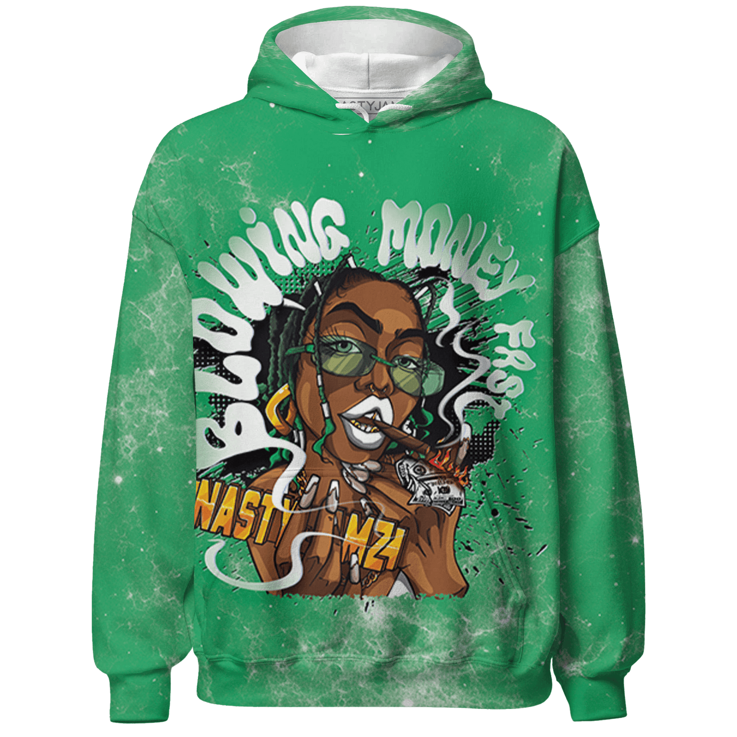 Lucky Green 5s Hoodie Match Blowing Money Fast Girl 3D All-Over Print - NastyJamz