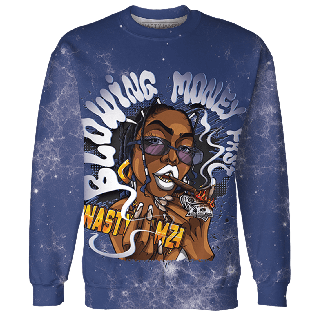 Midnight Navy 5s Sweatshirt Match Blowing Money Fast Girl 3D All-Over Print - NastyJamz