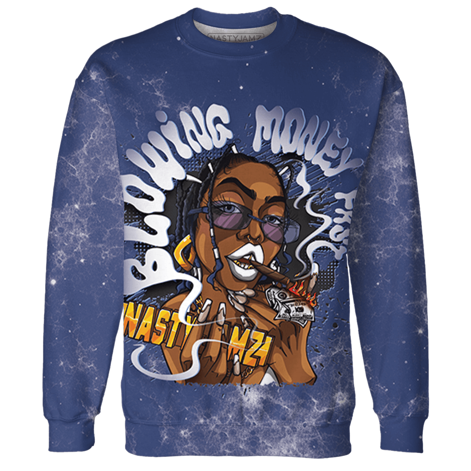 Midnight Navy 5s Sweatshirt Match Blowing Money Fast Girl 3D All-Over Print - NastyJamz