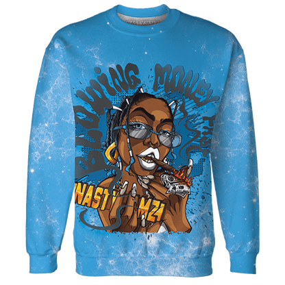 Powder Blue 9s Sweatshirt Match Blowing Money Fast Girl 3D All-Over Print - NastyJamz