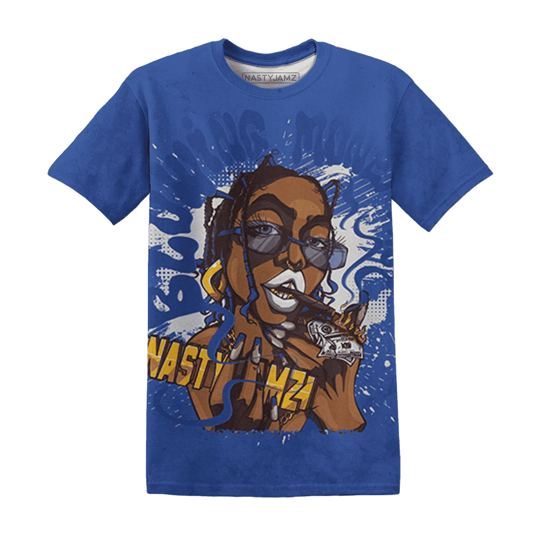 VaporMax-Game-Royal-Blue-T-Shirt-Match-Blowing-Money-Fast-Girl-3D