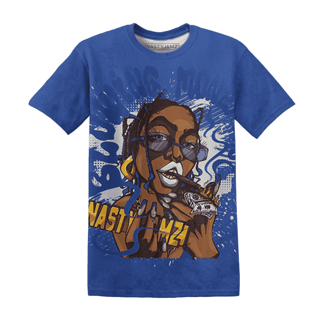 VaporMax-Game-Royal-Blue-T-Shirt-Match-Blowing-Money-Fast-Girl-3D