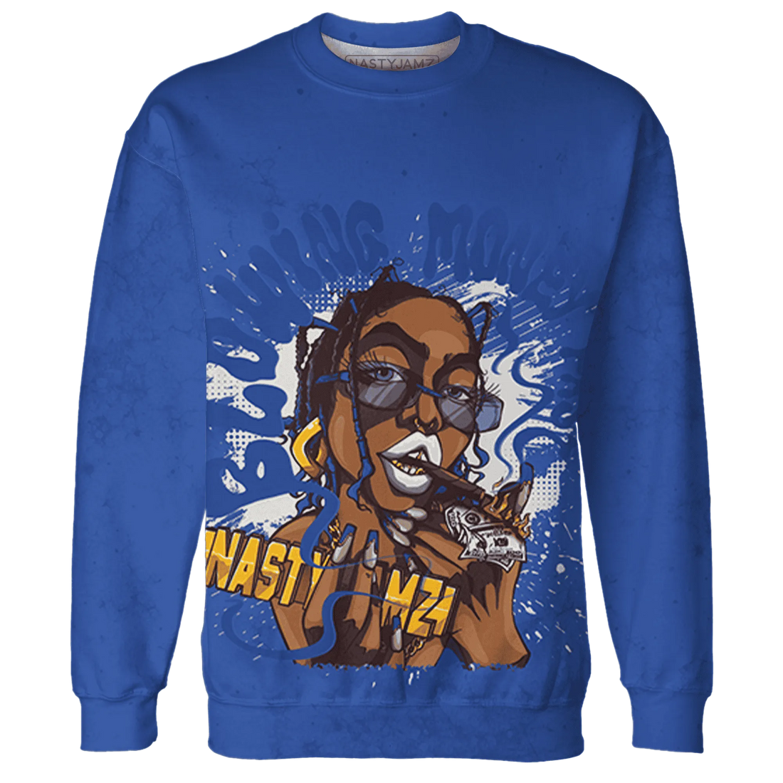 VaporMax-Game-Royal-Blue-Sweatshirt-Match-Blowing-Money-Fast-Girl-3D