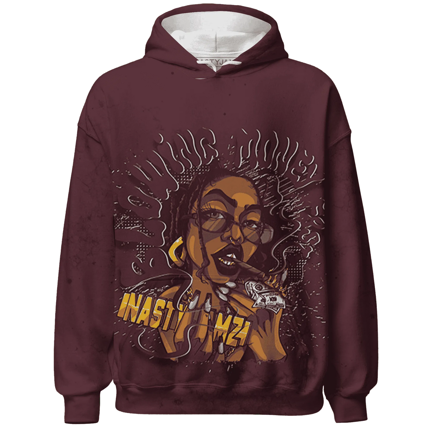 VaporMax-Night-Maron-Burgundy-Hoodie-Match-Blowing-Money-Fast-Girl-3D