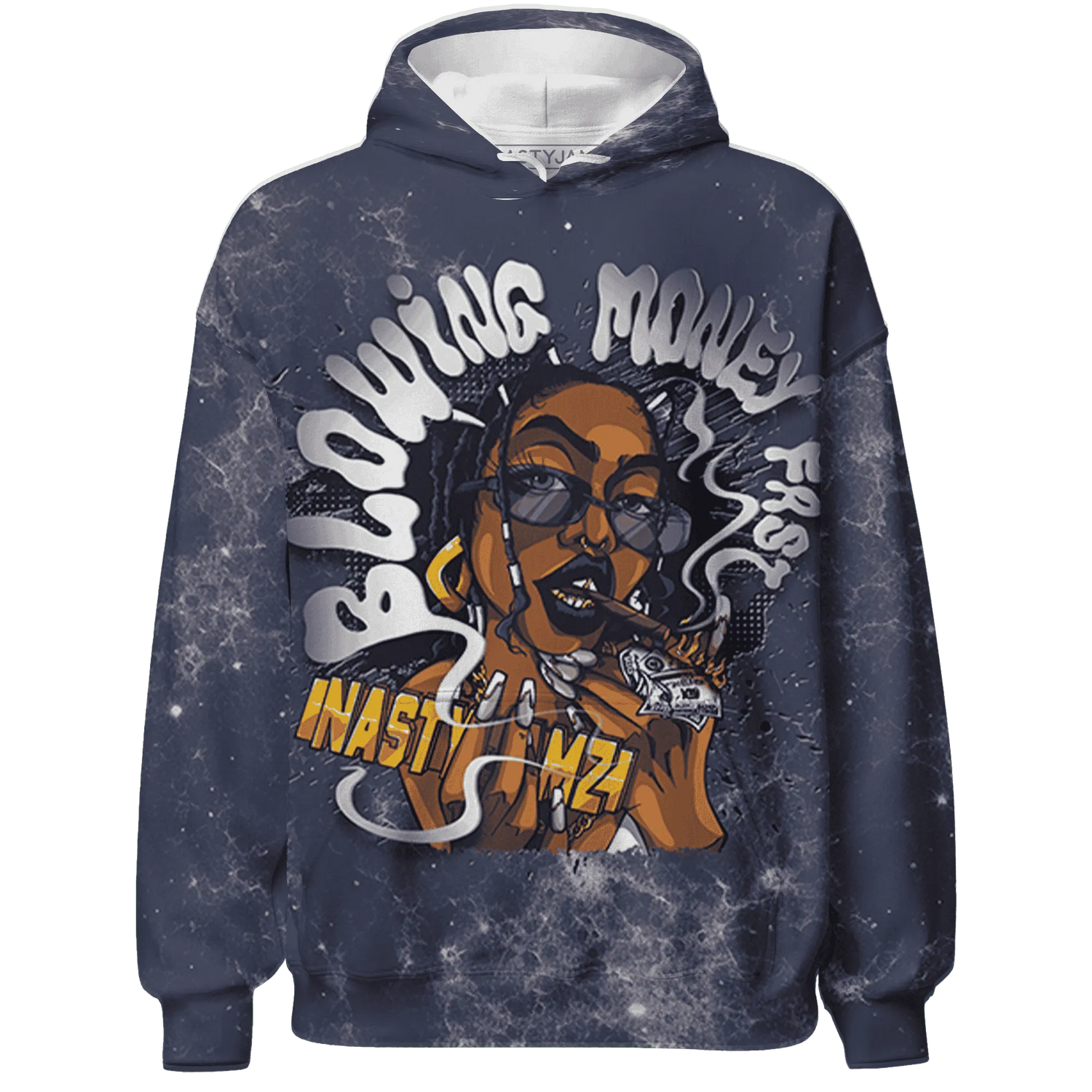VaporMax-Plus-Midnight-Navy-White-Metallic-Silver-NastyJamz-Hoodie-Match-Blowing-Money-Fast-Girl-3D