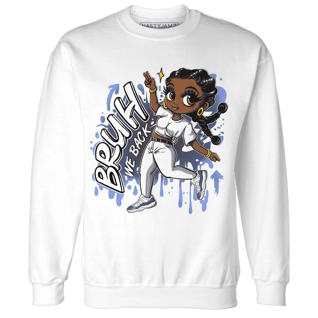 Low-Diffused-Blue-11s-Sweatshirt-Match-Bruh-We-Back-Girl
