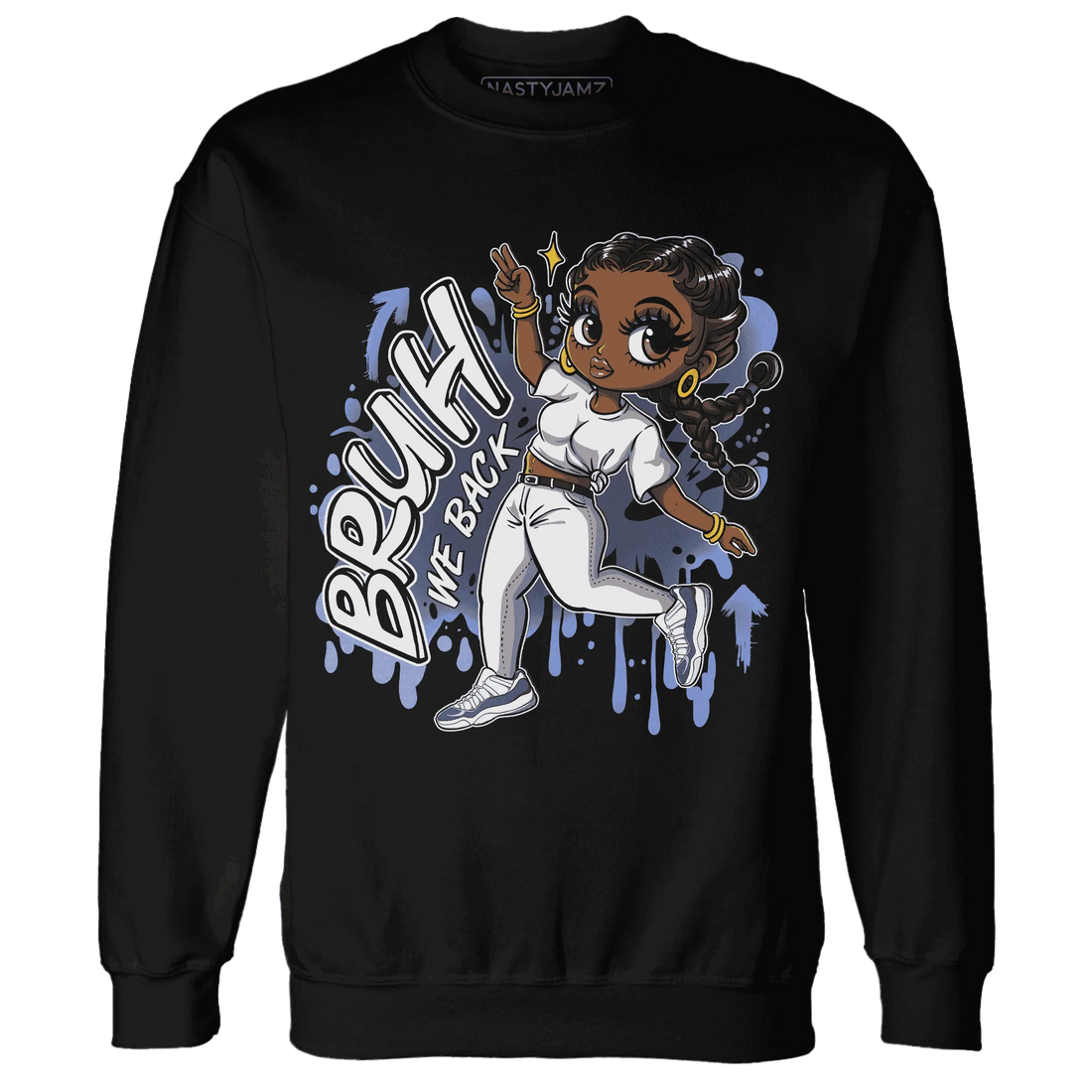 Low-Diffused-Blue-11s-Sweatshirt-Match-Bruh-We-Back-Girl