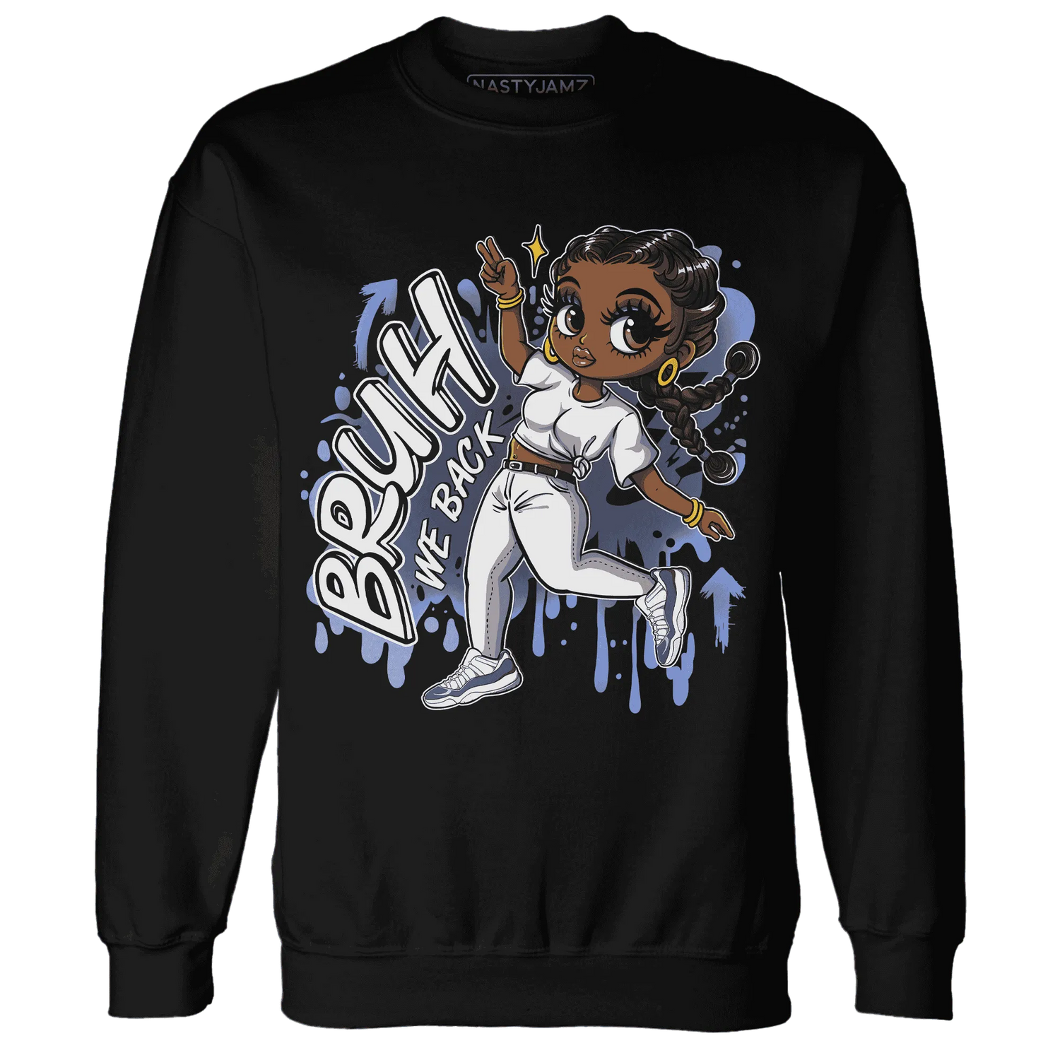Low-Diffused-Blue-11s-Sweatshirt-Match-Bruh-We-Back-Girl