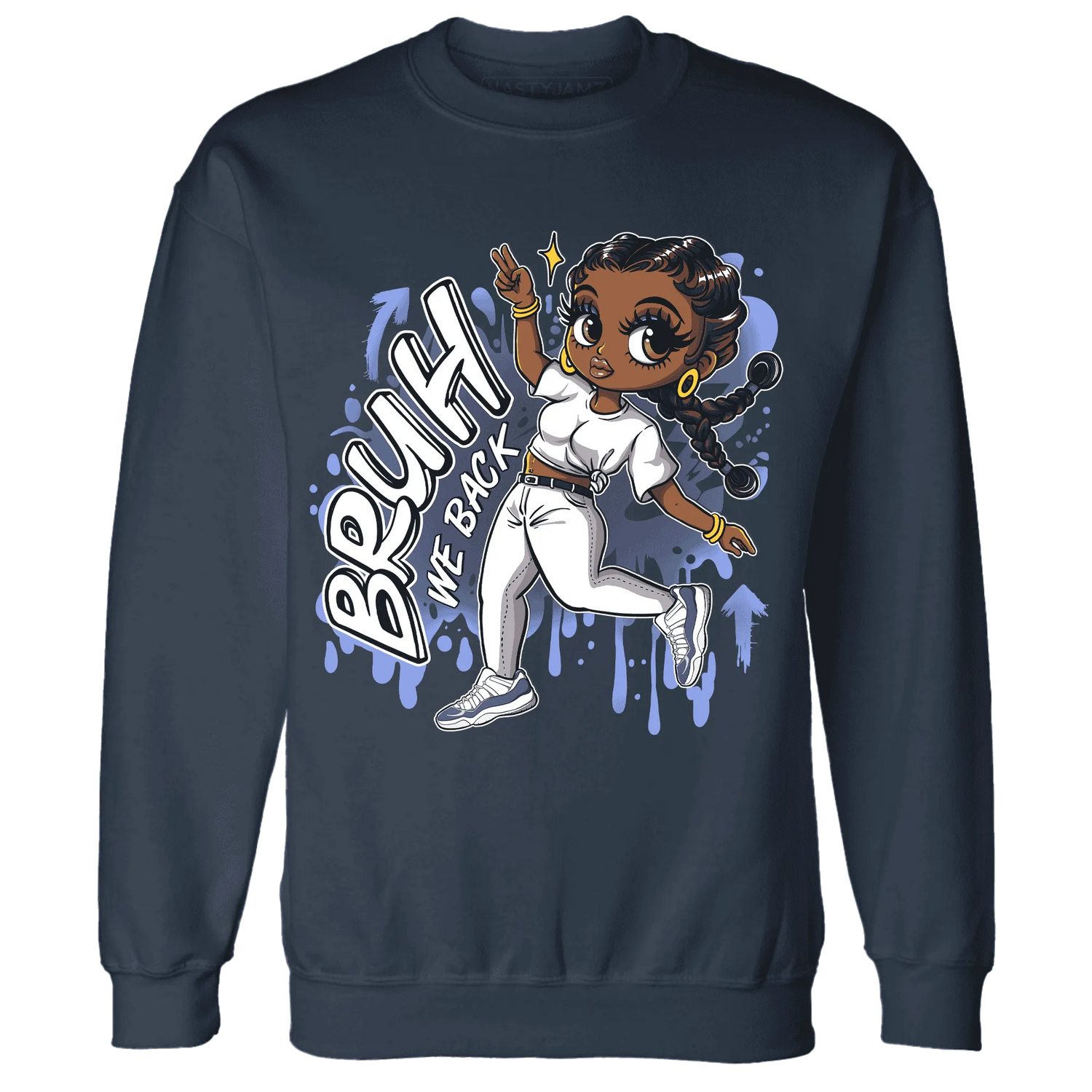 Low-Diffused-Blue-11s-Sweatshirt-Match-Bruh-We-Back-Girl