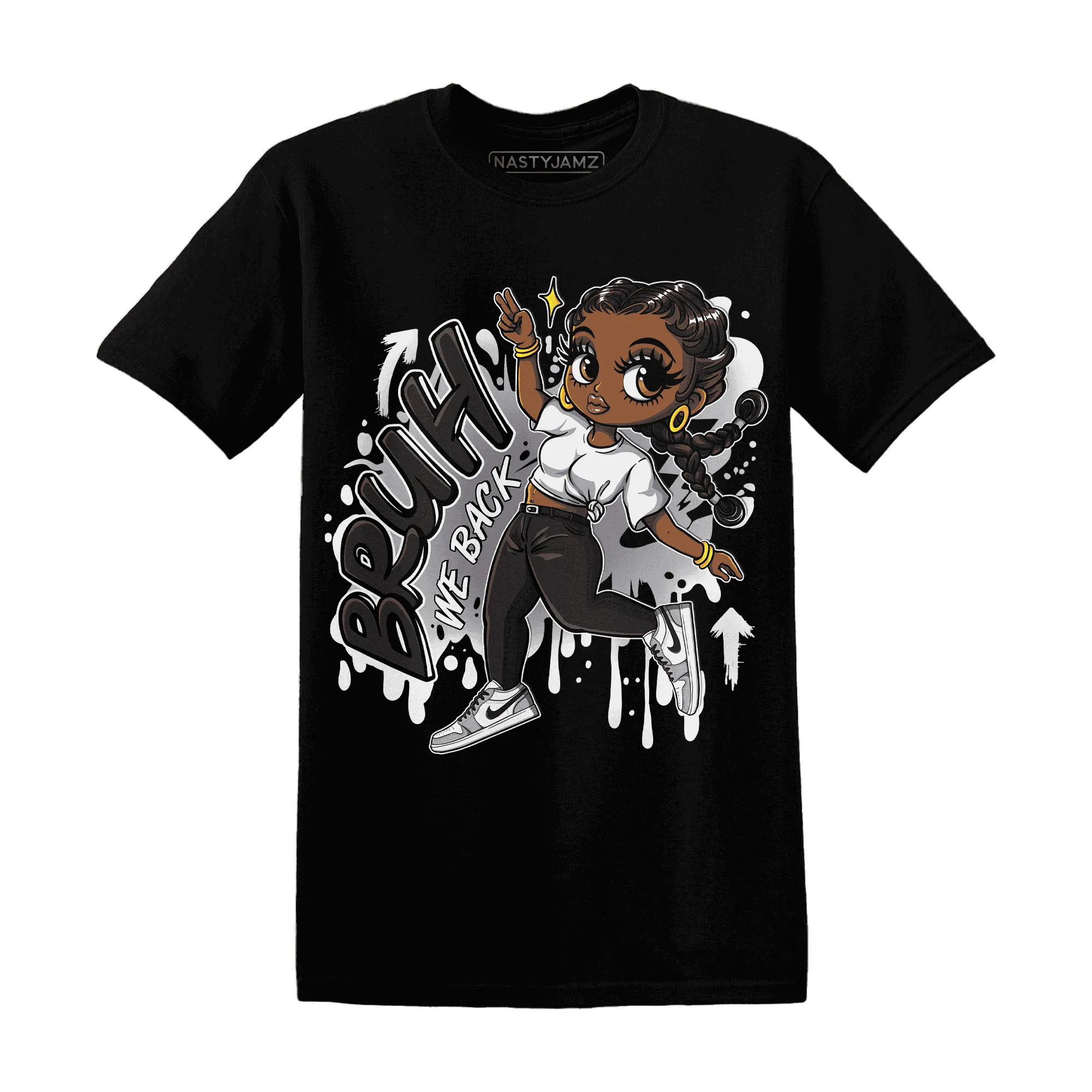 Wolf-Grey-1s-T-Shirt-Match-Bruh-We-Back-Girl