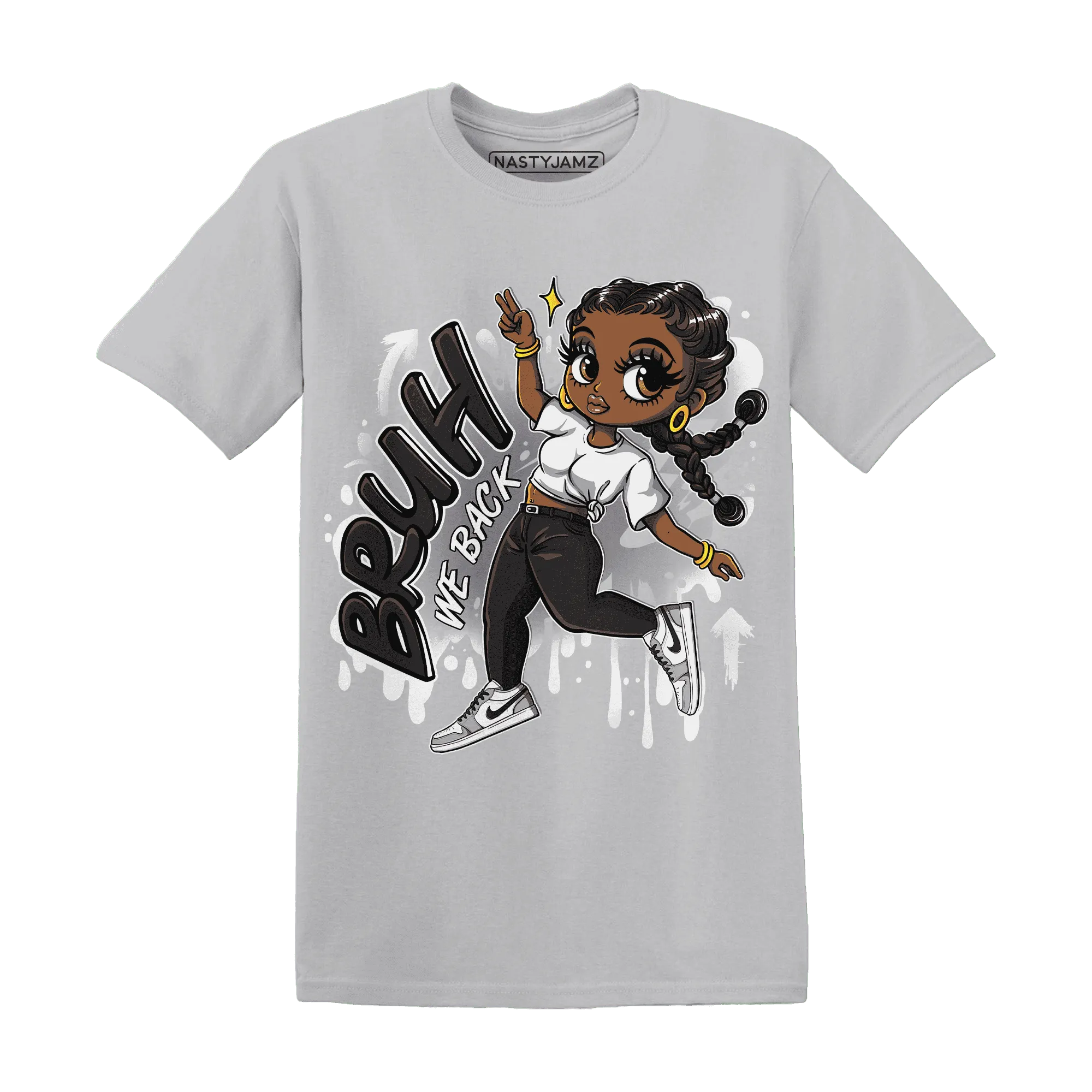 Wolf-Grey-1s-T-Shirt-Match-Bruh-We-Back-Girl