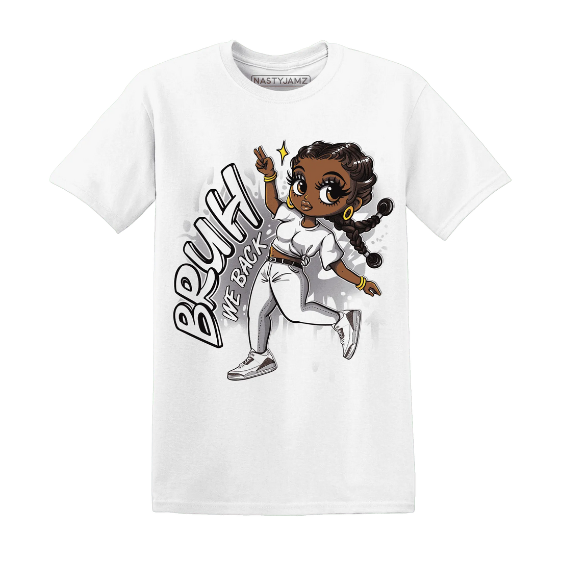 Cement-Grey-3s-T-Shirt-Match-Bruh-We-Back-Girl