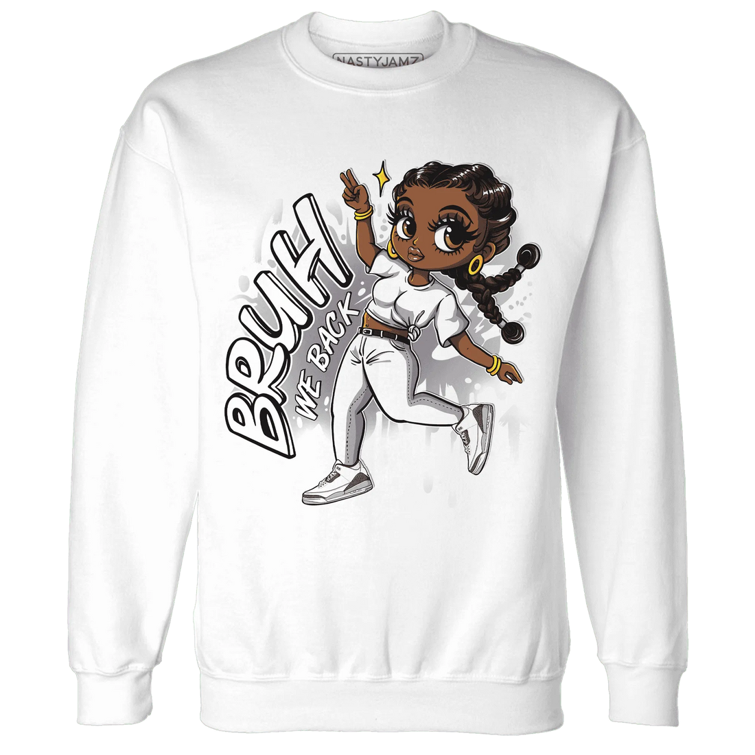 Cement-Grey-3s-Sweatshirt-Match-Bruh-We-Back-Girl