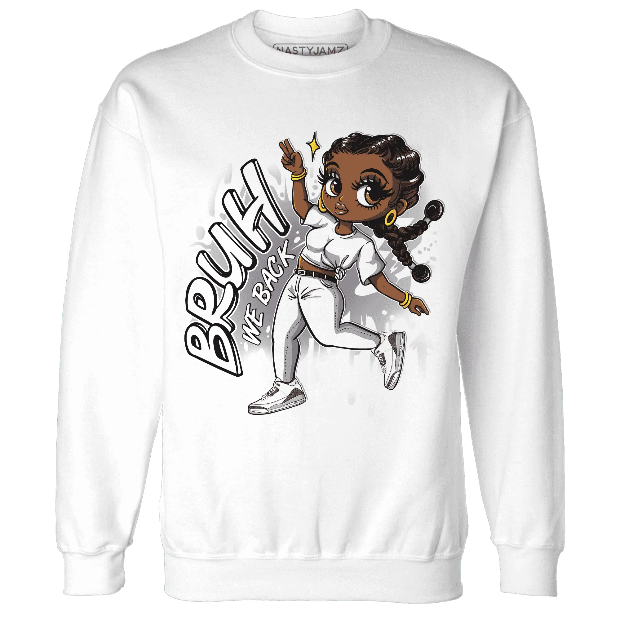 Cement-Grey-3s-Sweatshirt-Match-Bruh-We-Back-Girl