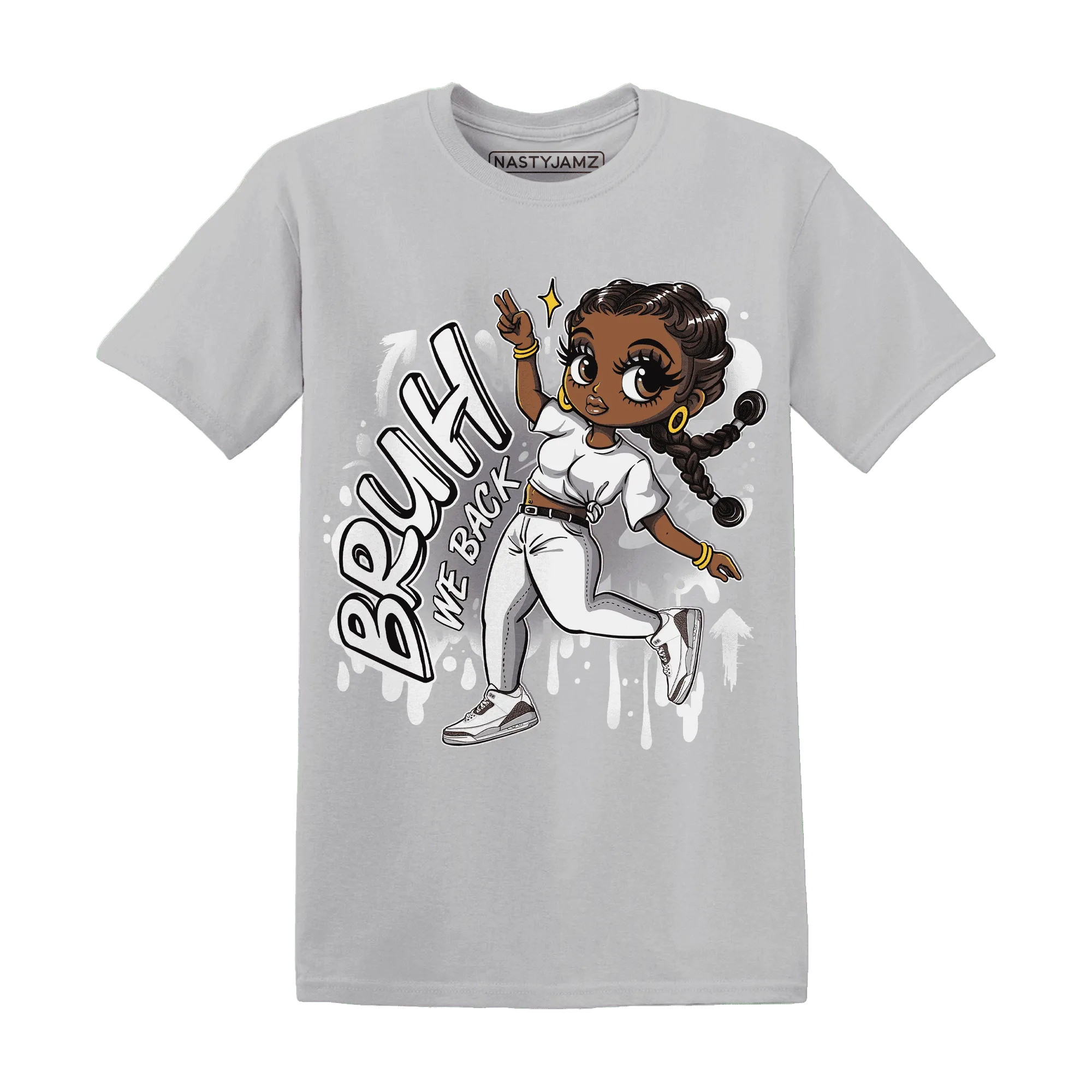 Cement-Grey-3s-T-Shirt-Match-Bruh-We-Back-Girl