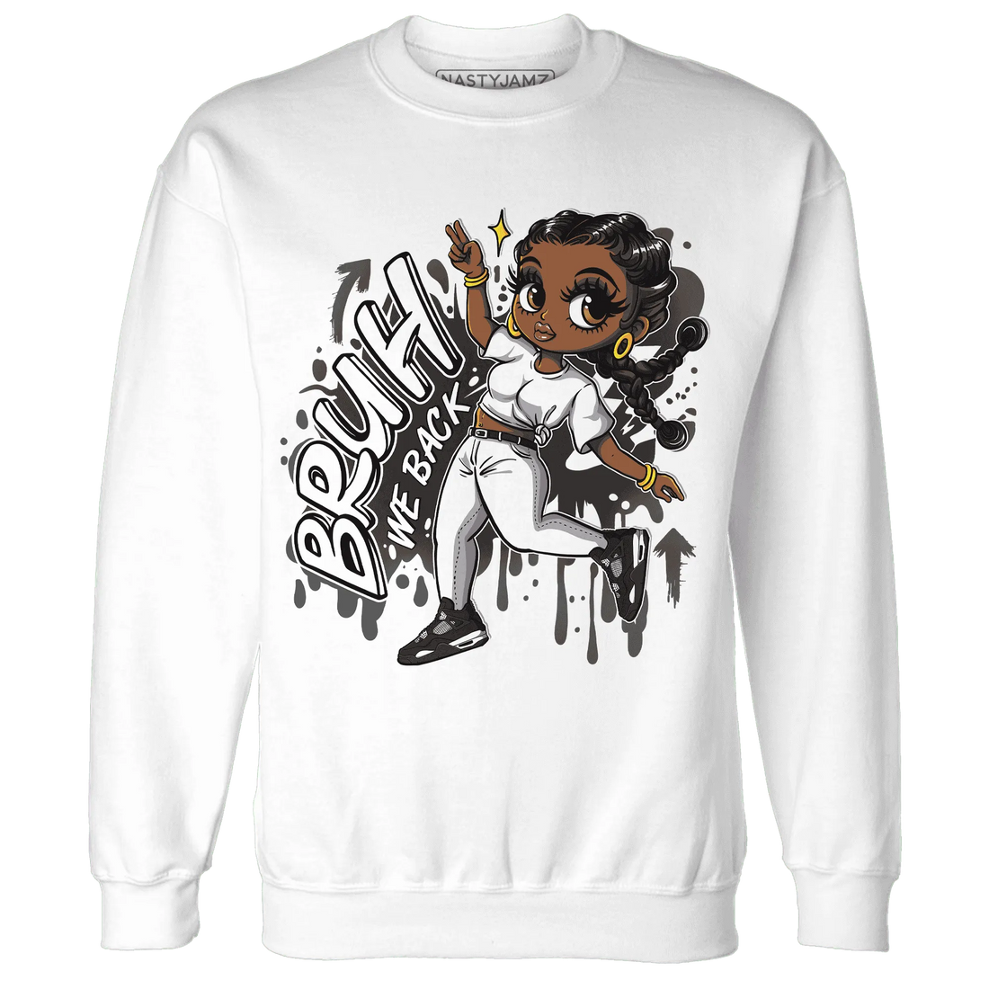 White-Thunder-4s-Sweatshirt-Match-Bruh-We-Back-Girl