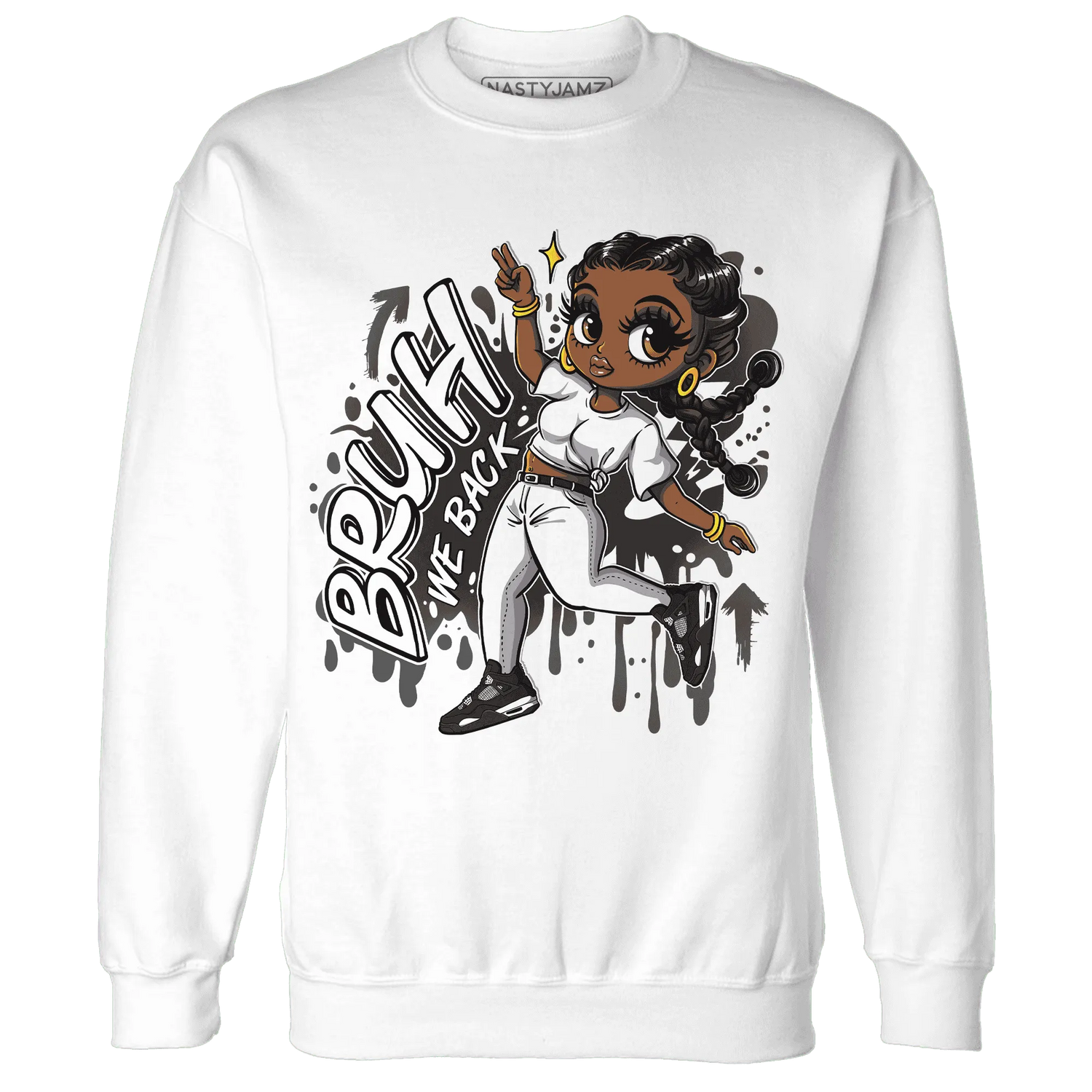 White-Thunder-4s-Sweatshirt-Match-Bruh-We-Back-Girl