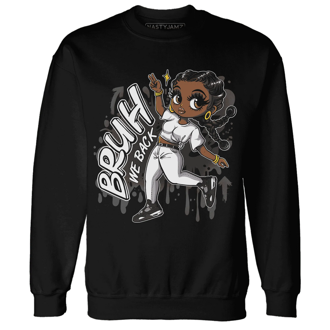 White-Thunder-4s-Sweatshirt-Match-Bruh-We-Back-Girl