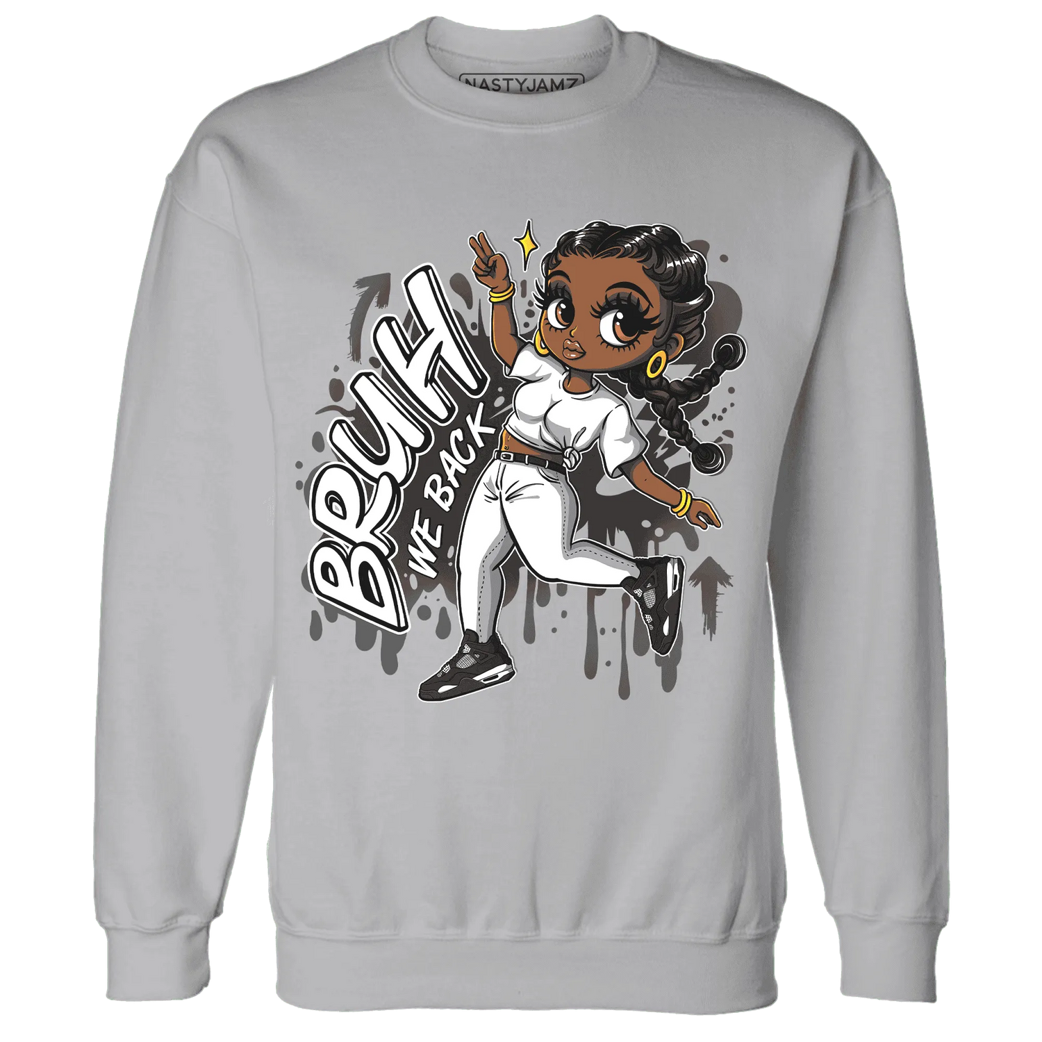White-Thunder-4s-Sweatshirt-Match-Bruh-We-Back-Girl