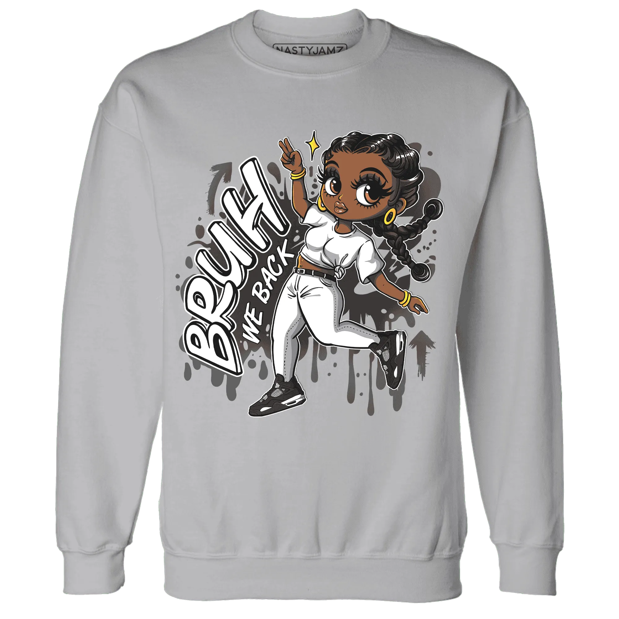 White-Thunder-4s-Sweatshirt-Match-Bruh-We-Back-Girl