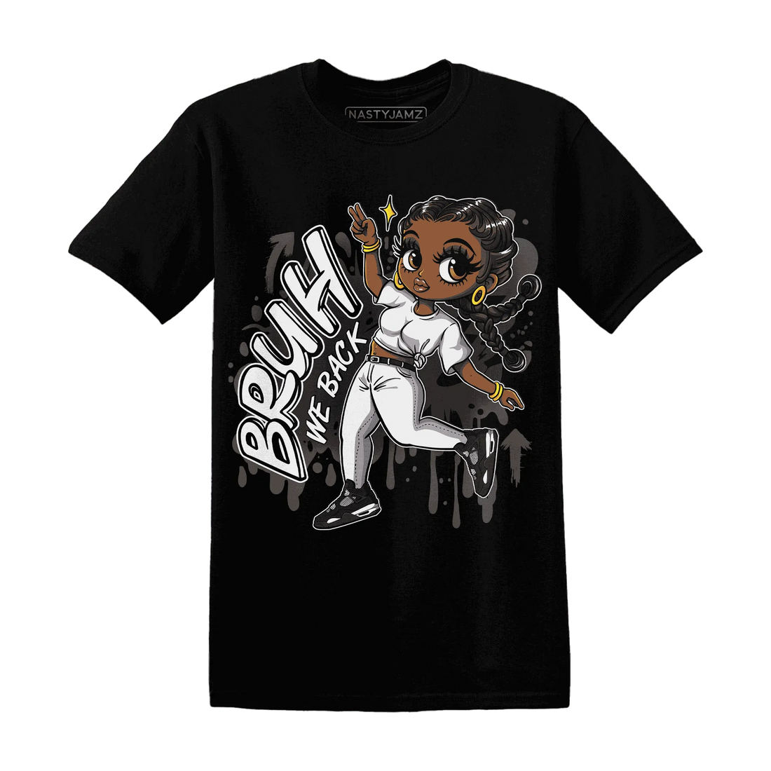 White-Thunder-4s-T-Shirt-Match-Bruh-We-Back-Girl