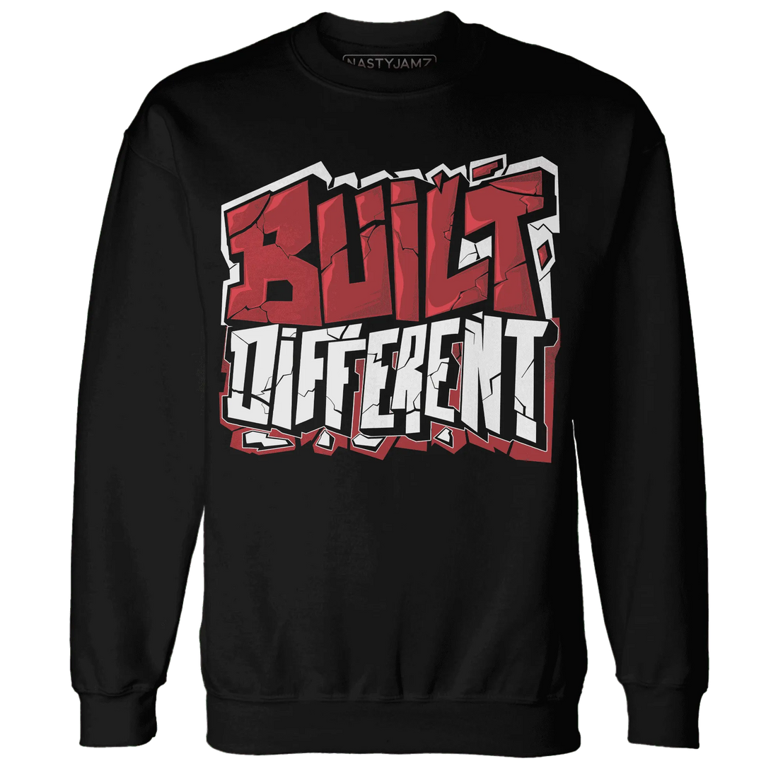 Black-Toe-Reimagined-Red-White-1s-NastyJamz-Sweatshirt-Match-Built-Different