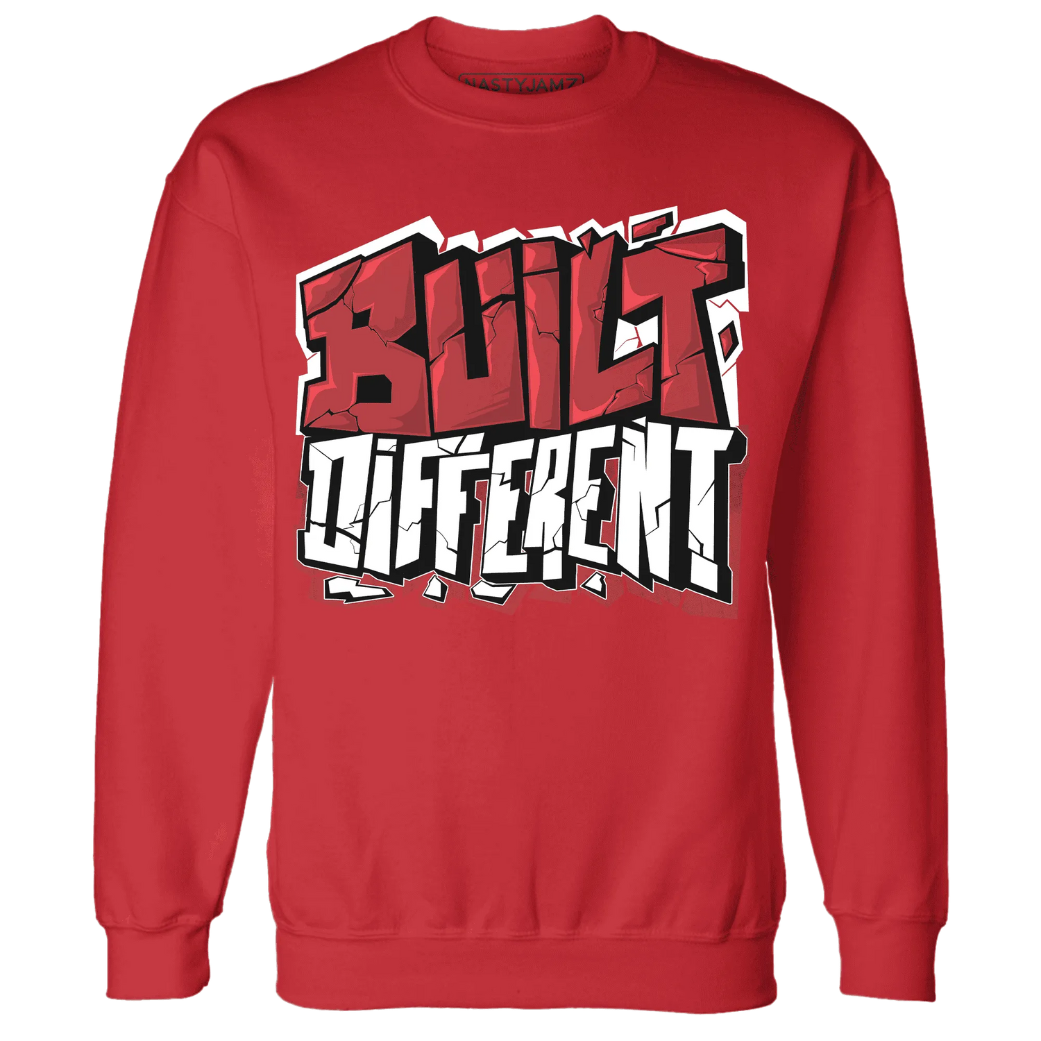 Black-Toe-Reimagined-Red-White-1s-NastyJamz-Sweatshirt-Match-Built-Different