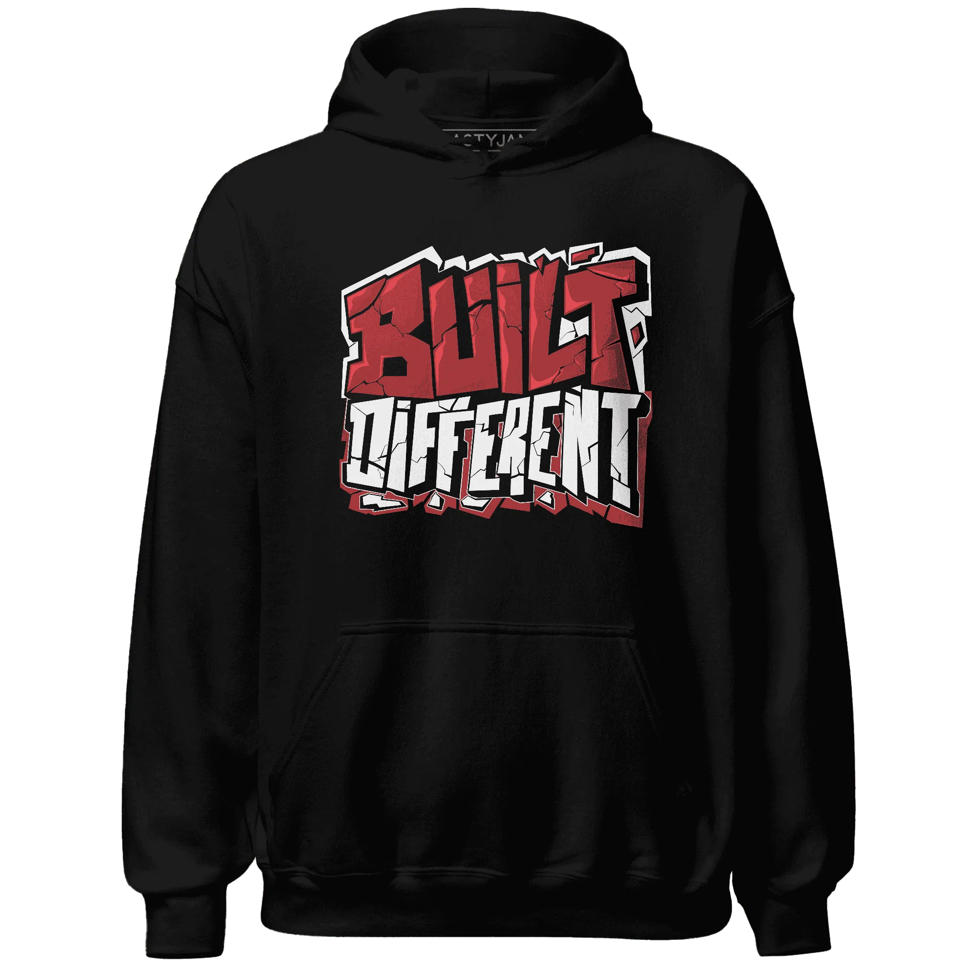 Black-Toe-Reimagined-Red-White-1s-NastyJamz-Hoodie-Match-Built-Different