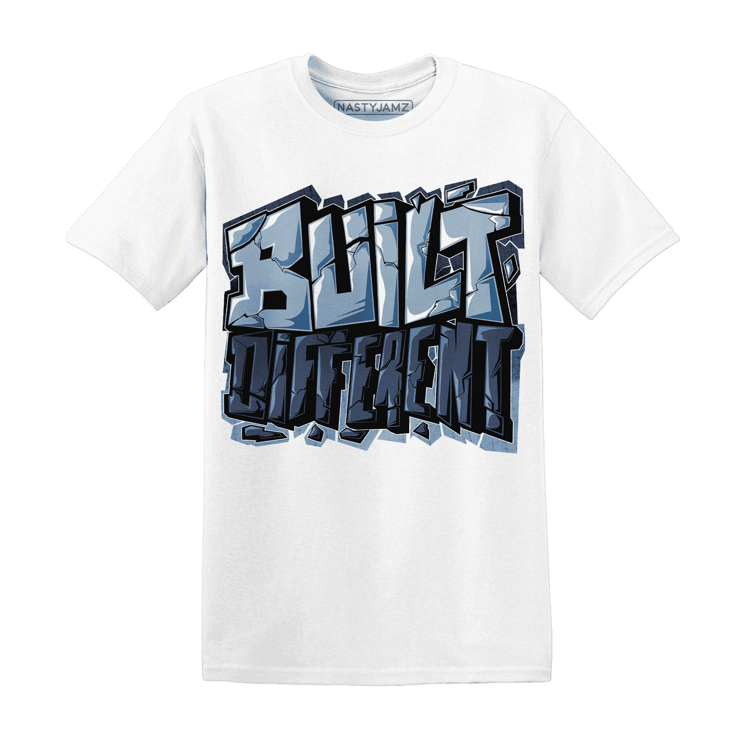 Mid Diffused Blue Grey 1s T Shirt Match Built Different - NastyJamz