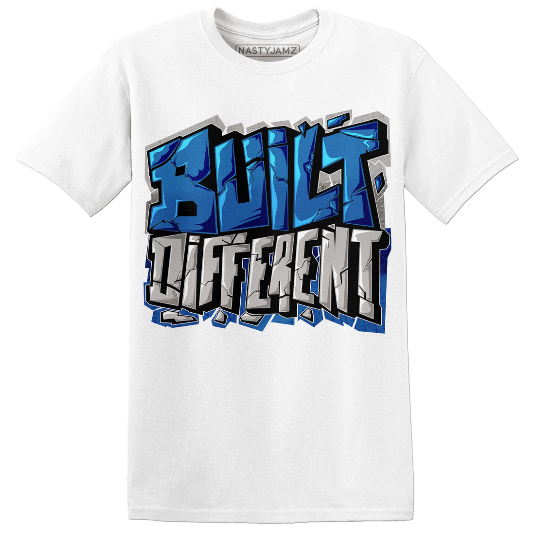 Industrial Blue 4s T Shirt Match Built Different - NastyJamz