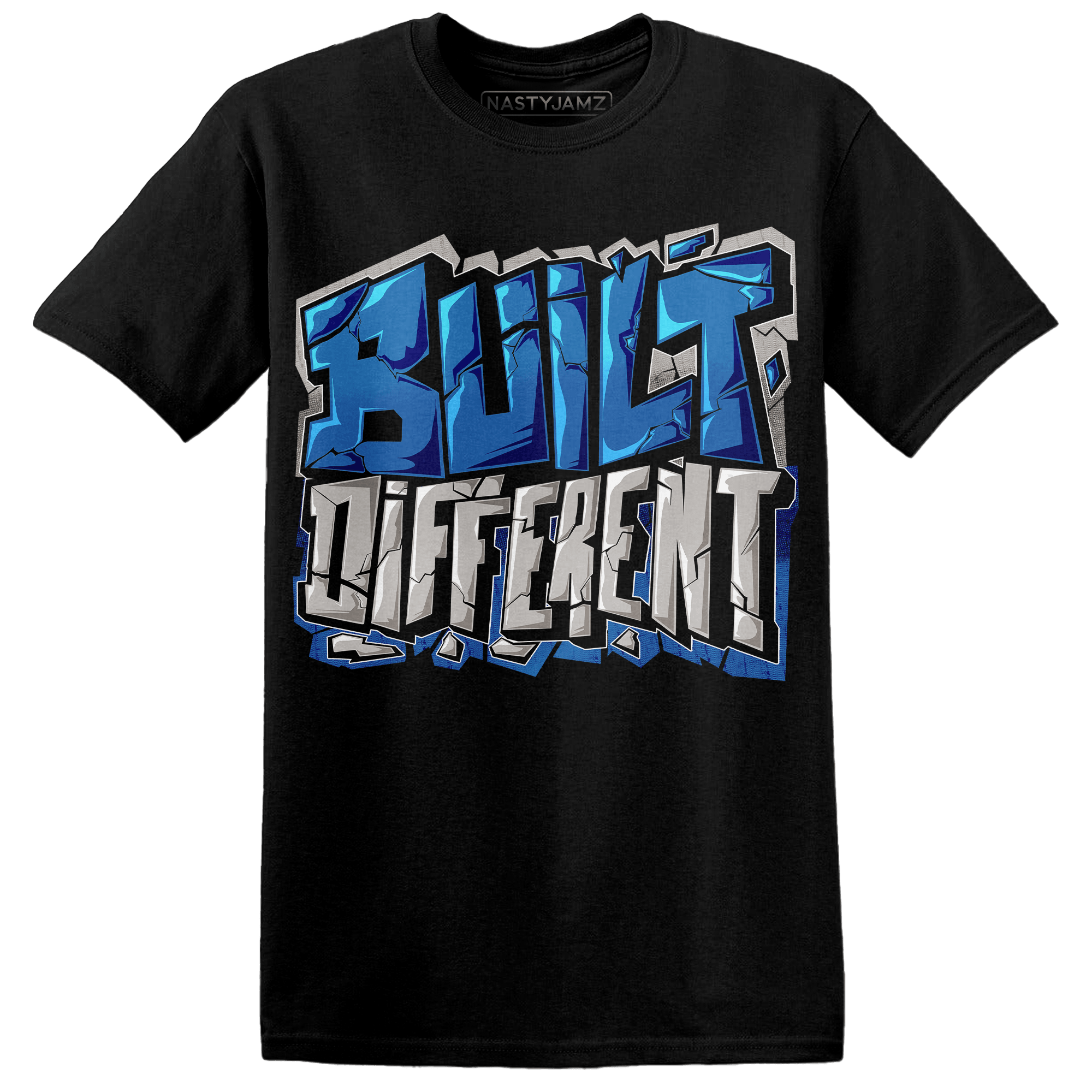 Industrial Blue 4s T Shirt Match Built Different - NastyJamz