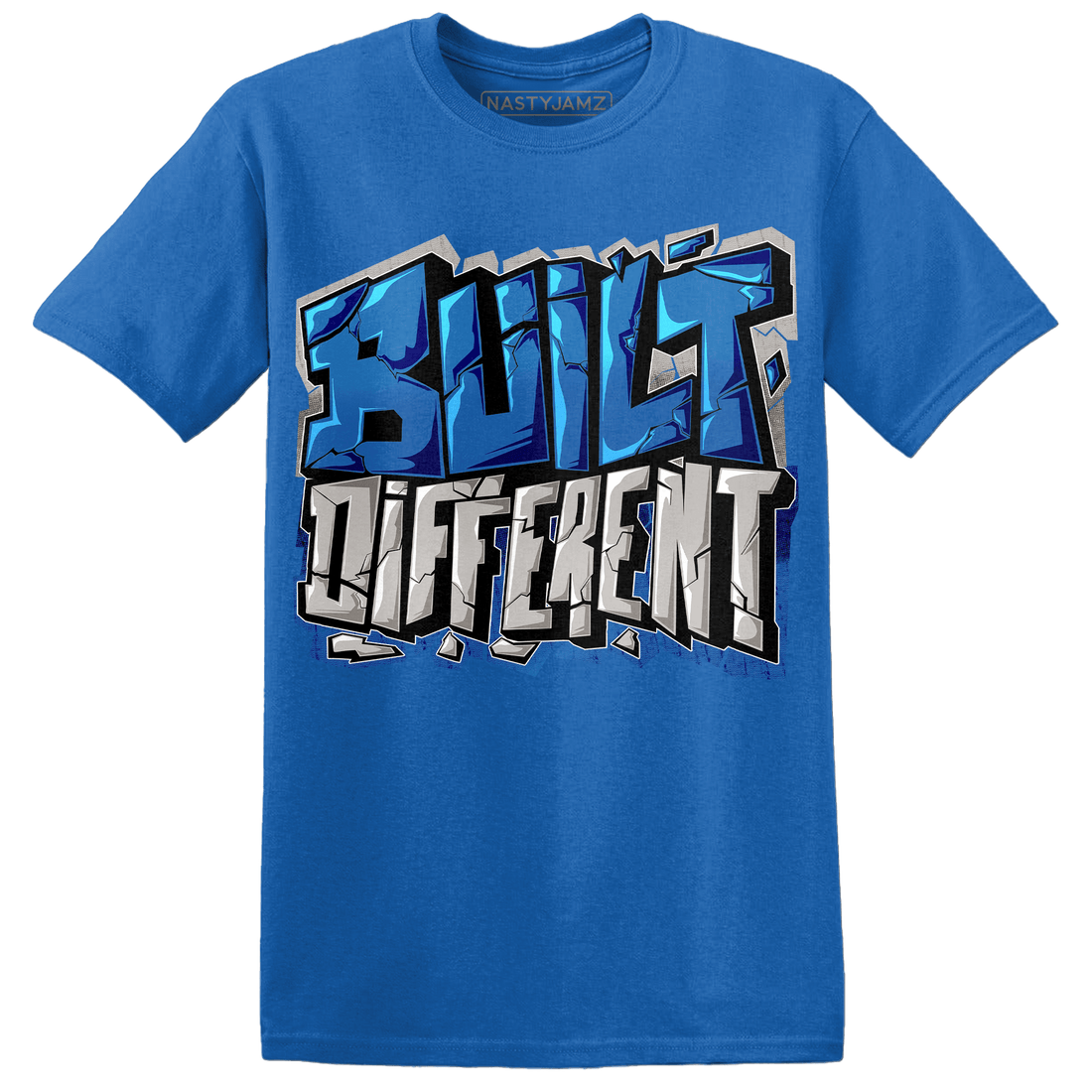 Industrial Blue 4s T Shirt Match Built Different - NastyJamz