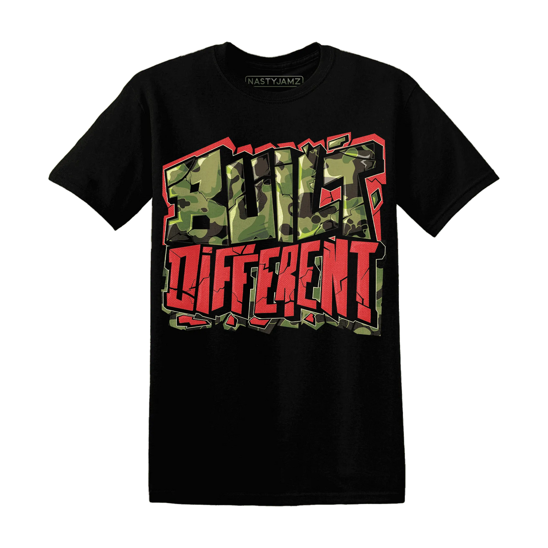 AM-90-Dark-Sage-Solar-Red-NastyJamz-T-Shirt-Match-Built-Different