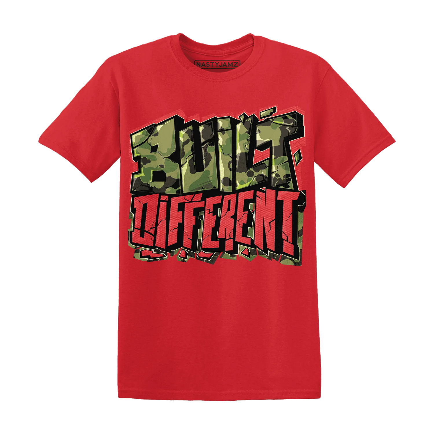 AM-90-Dark-Sage-Solar-Red-NastyJamz-T-Shirt-Match-Built-Different