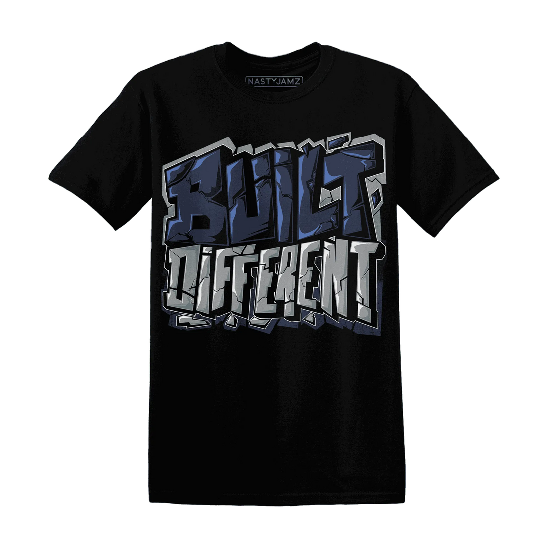 VaporMax-Plus-Midnight-Navy-White-Metallic-Silver-NastyJamz-T-Shirt-Match-Built-Different