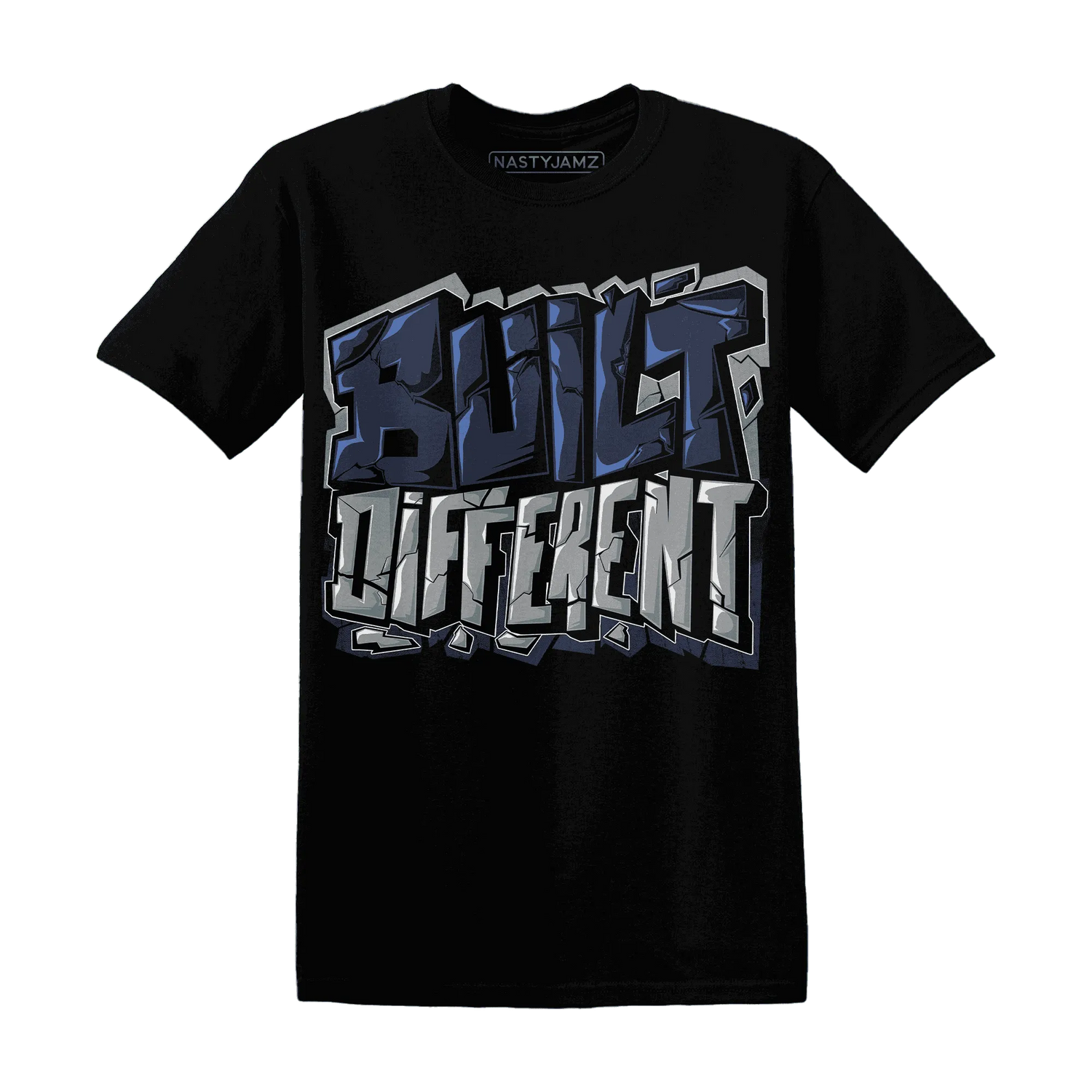 VaporMax-Plus-Midnight-Navy-White-Metallic-Silver-NastyJamz-T-Shirt-Match-Built-Different