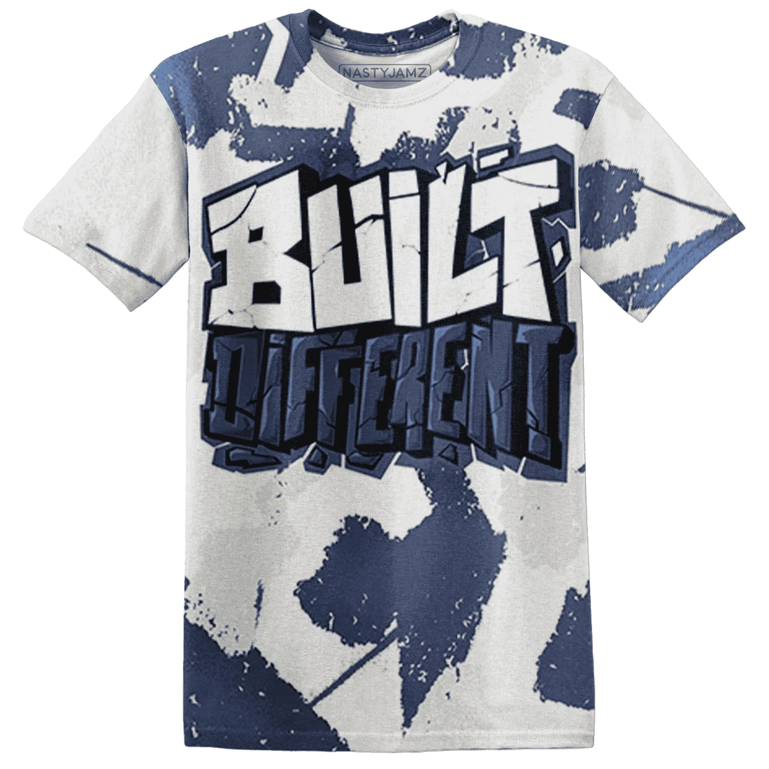 Low-Diffused-Blue-11s-T-Shirt-Match-Built-Different-3D-Broken