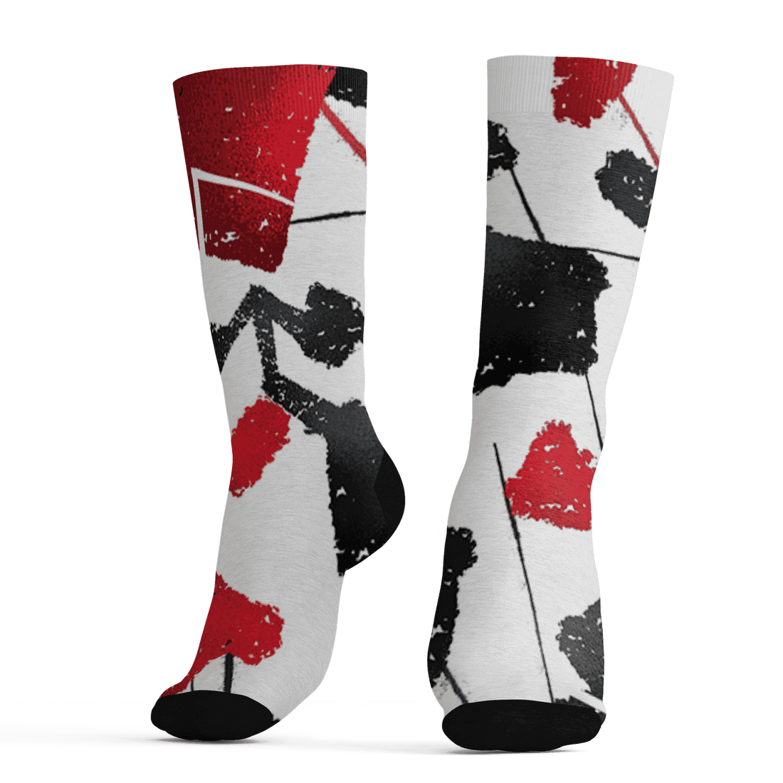 Retro Red Taxi 12s Socks Match Built Different 3D All-Over Print Broken - NastyJamz