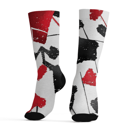Retro Red Taxi 12s Socks Match Built Different 3D All-Over Print Broken - NastyJamz