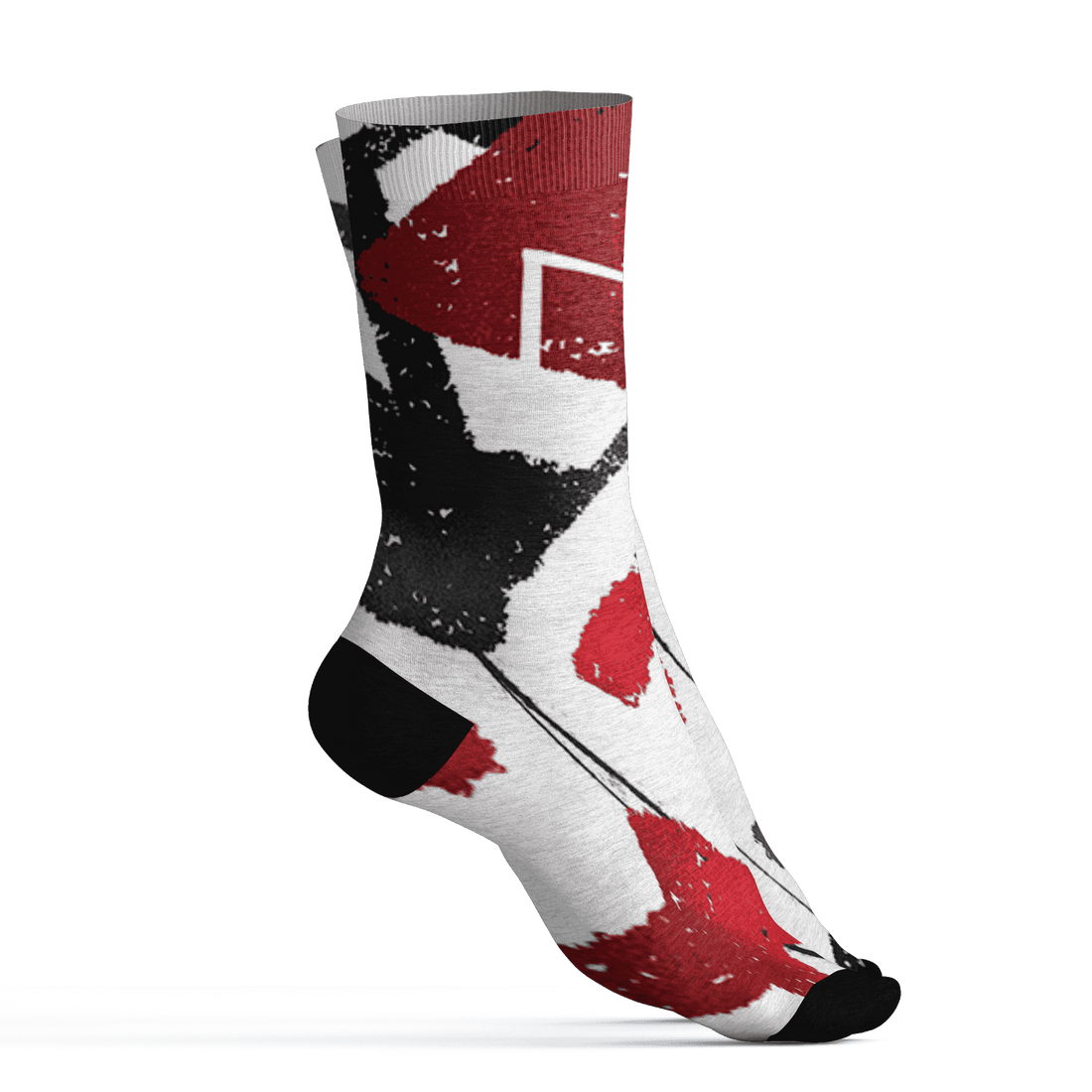 Retro Red Taxi 12s Socks Match Built Different 3D All-Over Print Broken - NastyJamz
