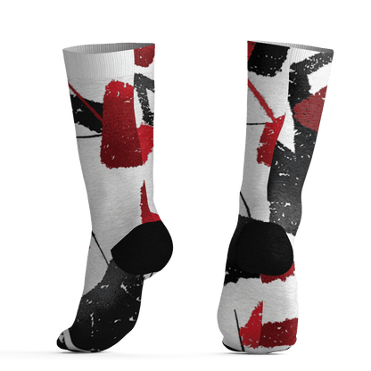 Retro Red Taxi 12s Socks Match Built Different 3D All-Over Print Broken - NastyJamz