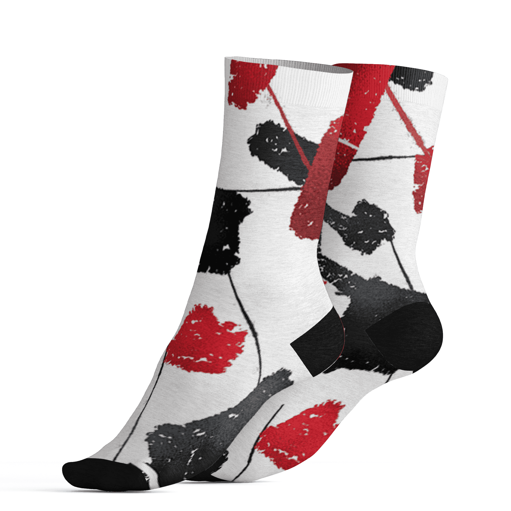 Retro Red Taxi 12s Socks Match Built Different 3D All-Over Print Broken - NastyJamz