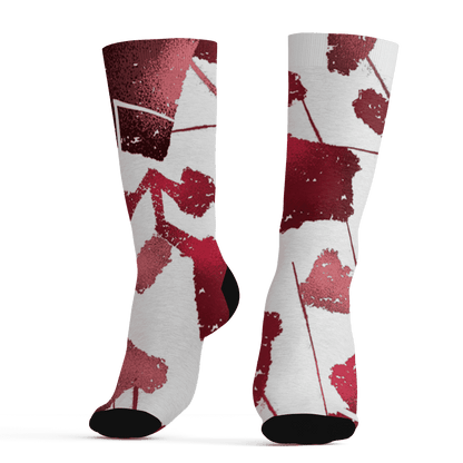 High 85 Metallic Burgundy 1s Socks Match Built Different 3D All-Over Print Broken - NastyJamz