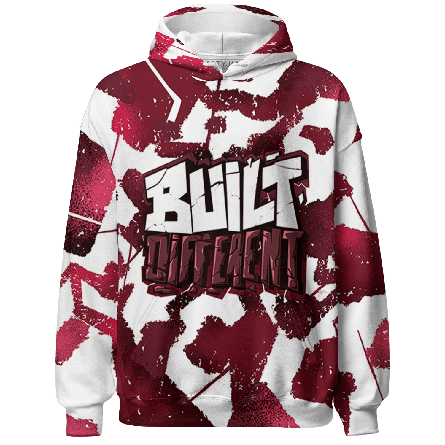 High White Team Red 1s Hoodie Match Built Different 3D All-Over Print Broken - NastyJamz