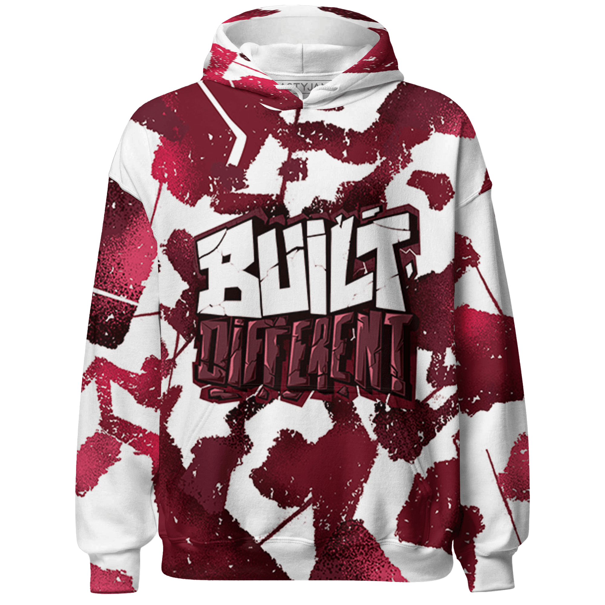 High White Team Red 1s Hoodie Match Built Different 3D All-Over Print Broken - NastyJamz