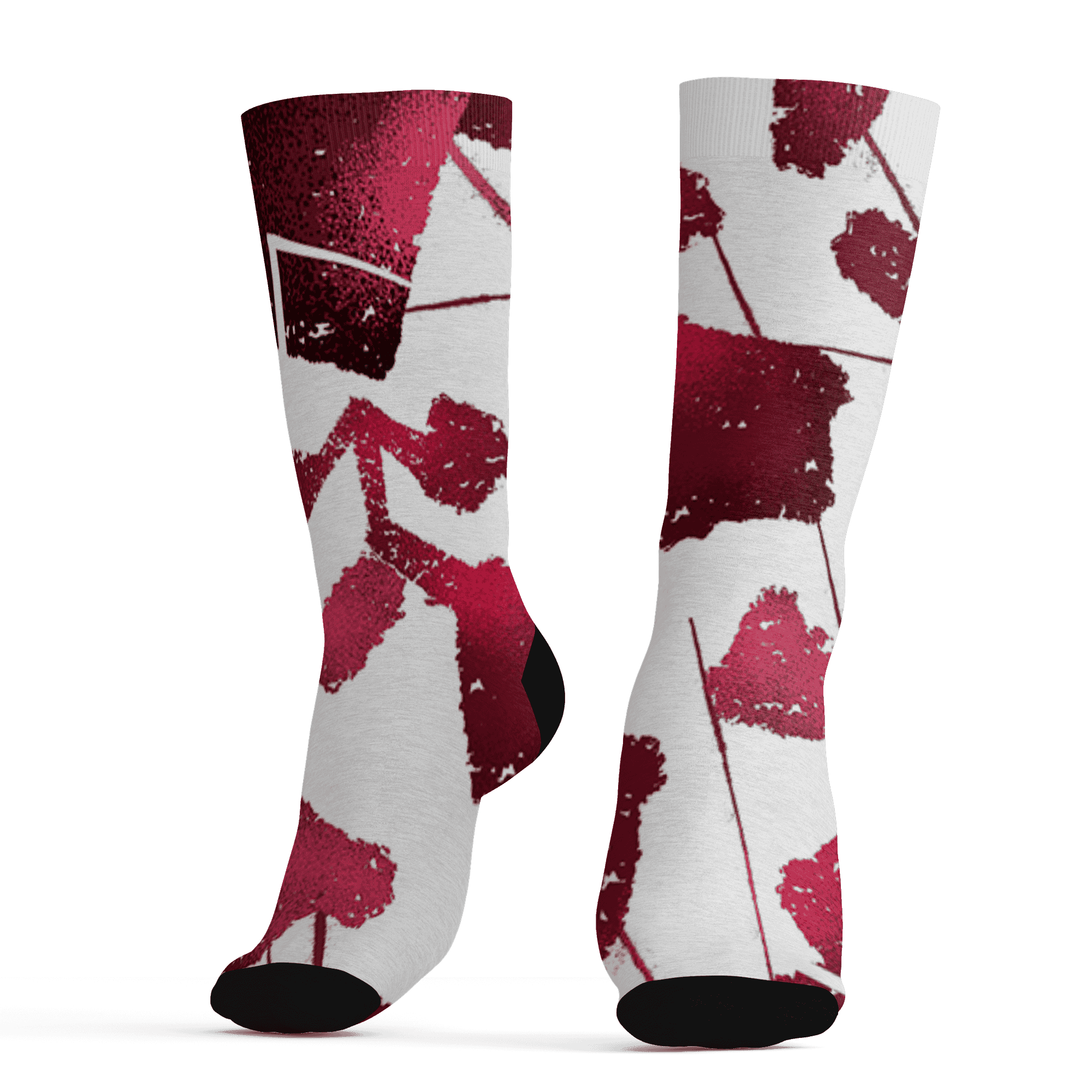 High White Team Red 1s Socks Match Built Different 3D All-Over Print Broken - NastyJamz